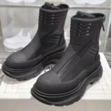 Buy trendy type in black ankle boots with platform soles and zipper closure, perfect for Ghana shoppers seeking stylish footwear and comfort.