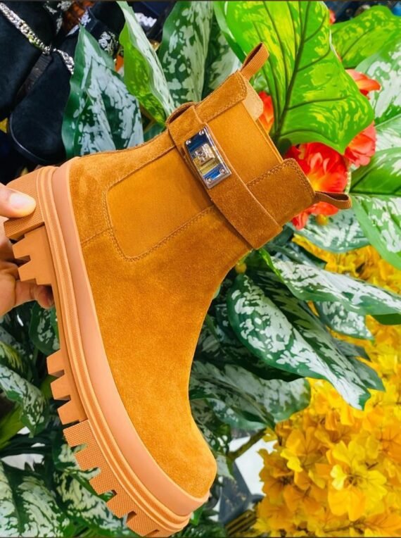 Yellow suede Chelsea Boots